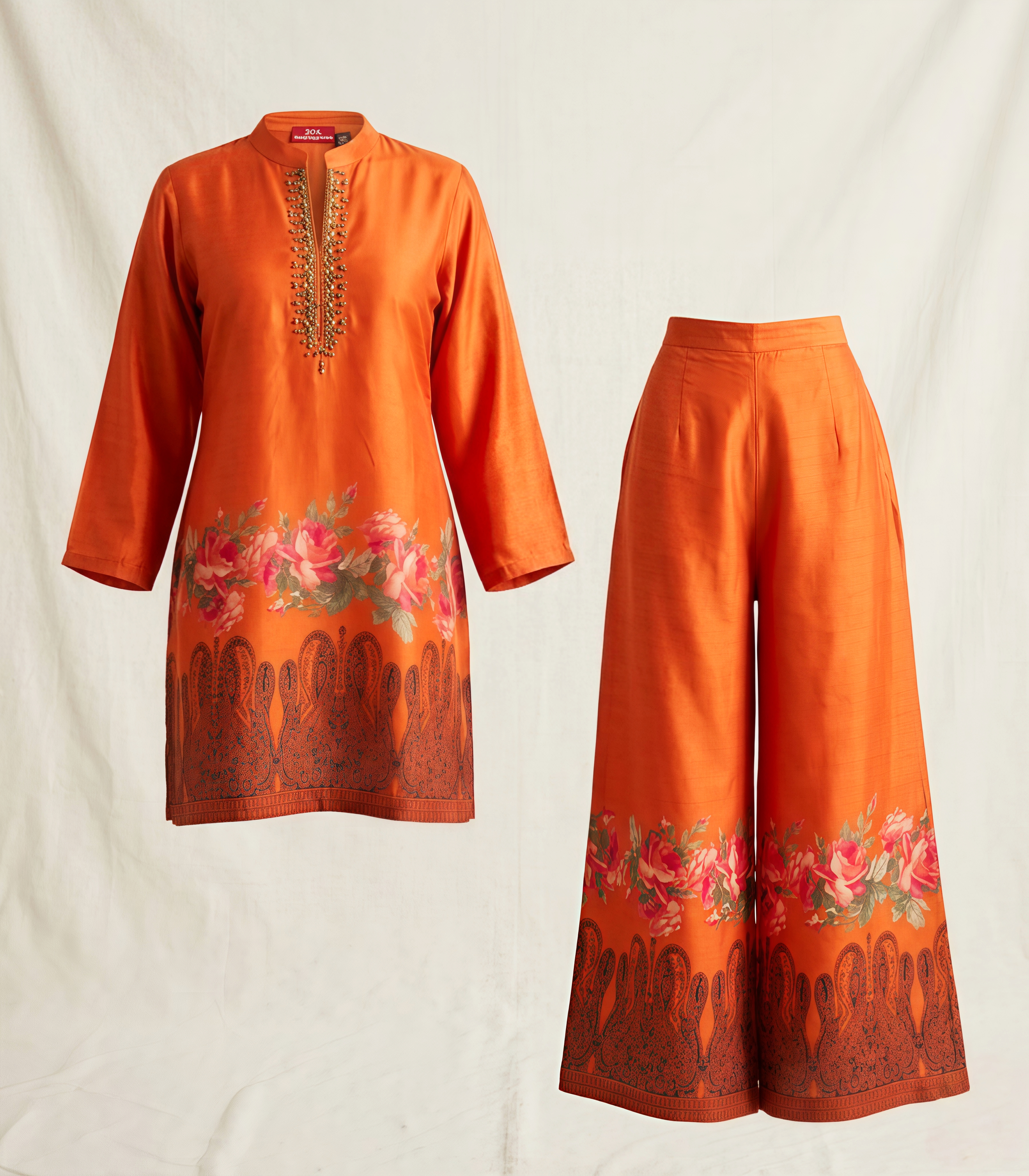 Women's Orange Tunic With Trousers Co-Ords